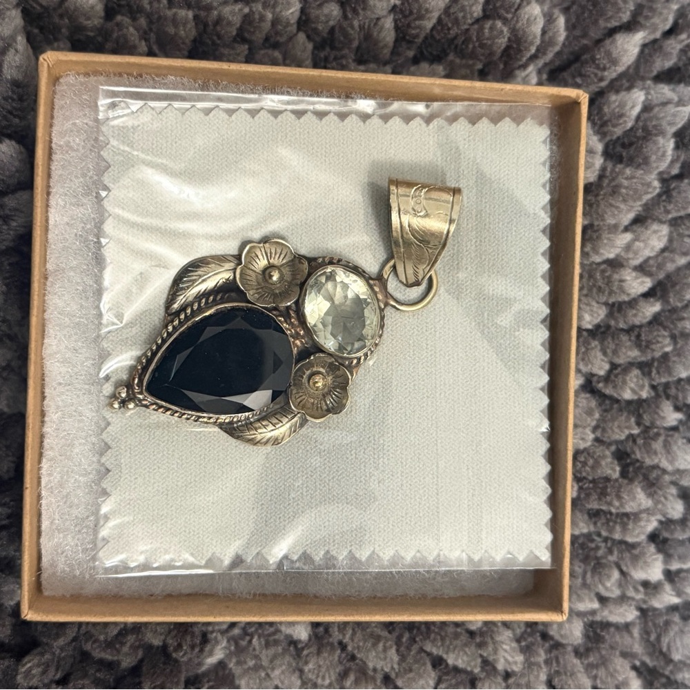 Elegant Black and Silver Pendant